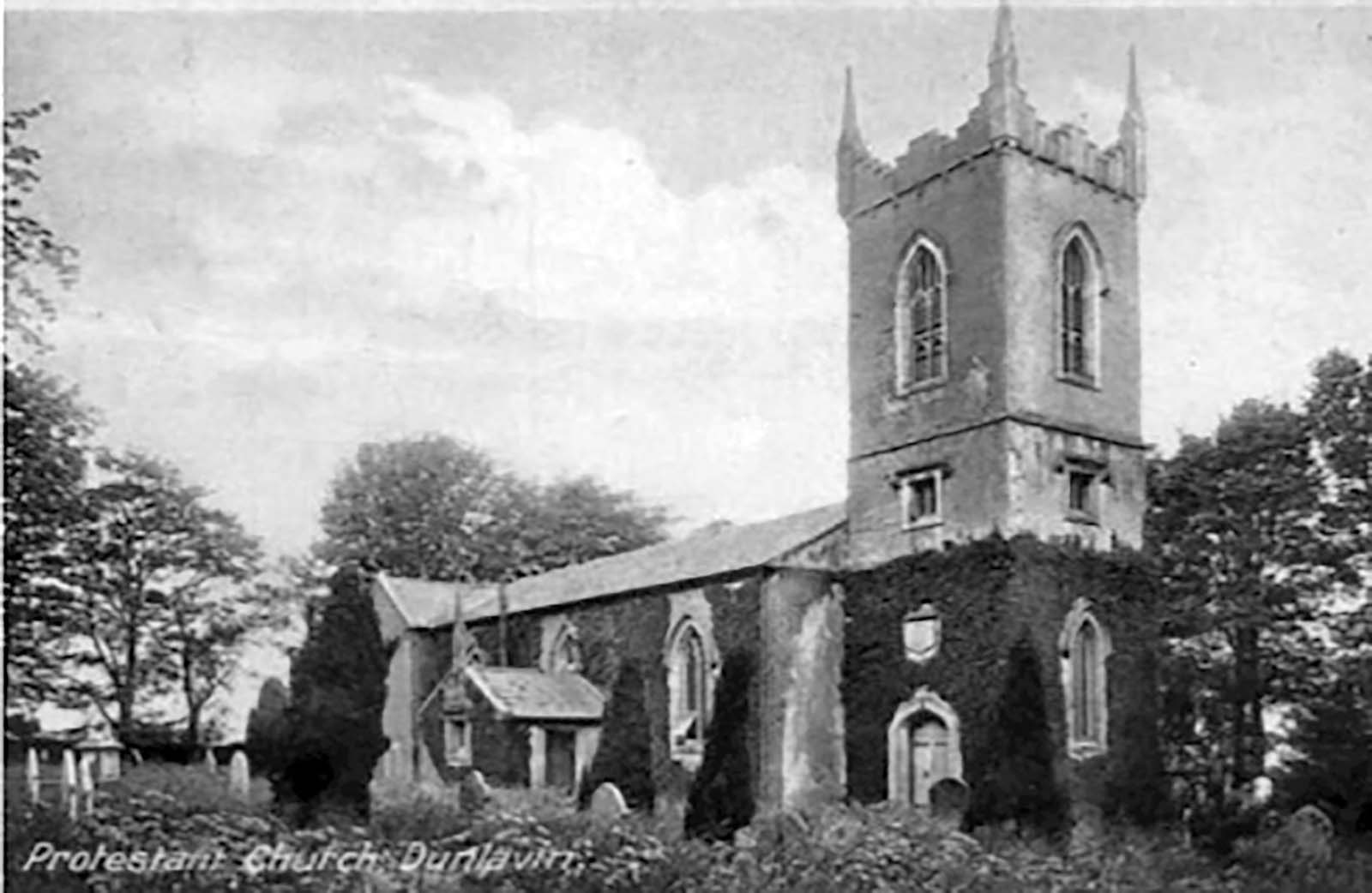 'Protestant Church, Dunlavin', published by T. Fisher & Son, General Merchant, Dunlavin, pre-1914 Parish Church of St. Nicholas (Church of Ireland), Dunlavin, Co. Wicklow